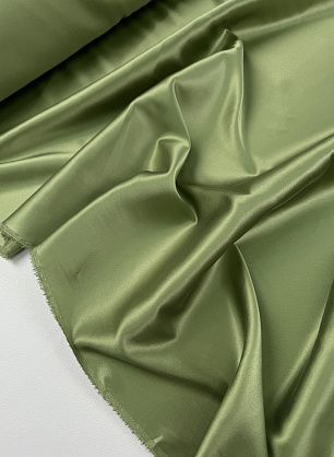 Шелк атлас стрейч (о) салатовый - в интернет-магазине тканей Тессутидея арт. 10-4858