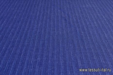 Костюмная (н) сине-голубая меланжевая полоска - итальянские ткани Тессутидея арт. 05-3241