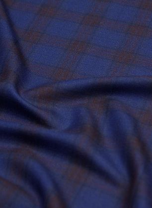 Костюмная (н) сине-бордовая клетка - в интернет-магазине тканей Тессутидея арт. 05-3824