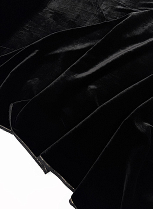 Бархат стрейч шелк с вискозой (о) черный - в интернет-магазине тканей Тессутидея арт. 10-5153