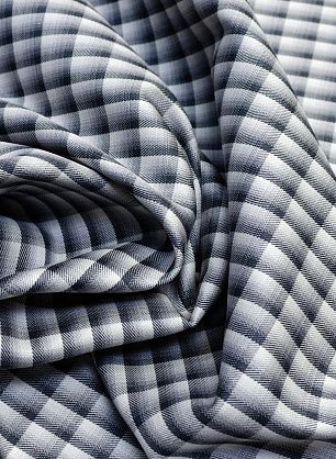Хлопок костюмный дабл (н) серо-белая клетка  - в интернет-магазине тканей Тессутидея арт. 01-5175
