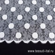 Кружевное полотно в крупный горох (о) айвори - итальянские ткани Тессутидея арт. 03-6673
