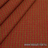 Костюмная стрейч (н) красно-коричневая стилизованная клетка - итальянские ткани Тессутидея арт. 05-3733