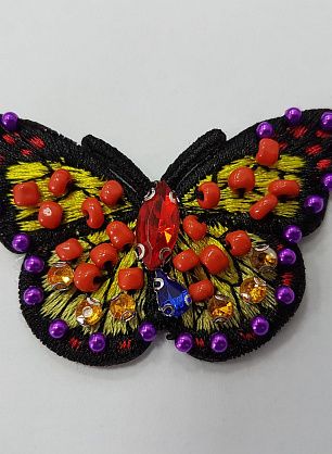 Термоаппликация со стразами бабочка - в интернет-магазине тканей Тессутидея арт. F-3238