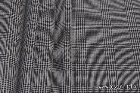 Костюмная (н) черно-серая стилизованная клетка Kiton - итальянские ткани Тессутидея арт. 05-4081