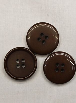 Пуговица пластик 4 прокола d-23мм коричневая - итальянские ткани Тессутидея F-6832
