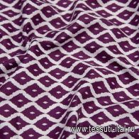 Сорочечная (н) фиолетово-белый рисунок  - итальянские ткани Тессутидея арт. 01-6387