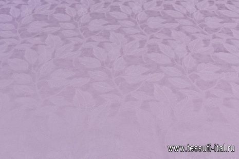 Шелк дама (о) светло-сиреневый с тиснеными листьями - итальянские ткани Тессутидея арт. 10-2507