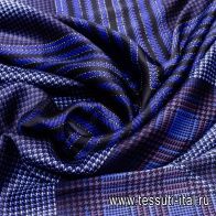 Шелк атлас купон (1,45м) (н) сине-фиолетовый геометрический орнамент - итальянские ткани Тессутидея арт. 02-8657