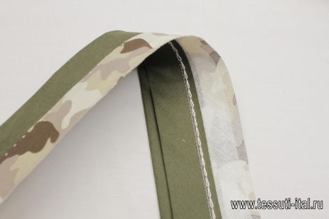 Корсажная лента с принтом в стиле милитари - итальянские ткани Тессутидея арт. F-6225