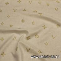 Лен (н) золотой логотип на белом - итальянские ткани Тессутидея арт. 16-0897