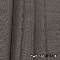 Костюмная стрейч (н) коричневая клетка - итальянские ткани Тессутидея арт. 05-4344