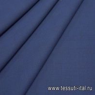 Хлопок стрейч костюмный дабл (н) сине-черная клетка/синий - итальянские ткани Тессутидея арт. 01-6541
