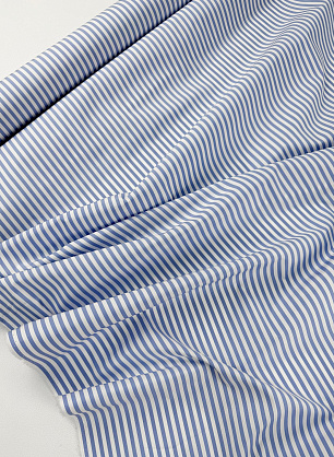 Сорочечная (н) бело-голубая полоска - в интернет-магазине тканей Тессутидея арт. 01-8149