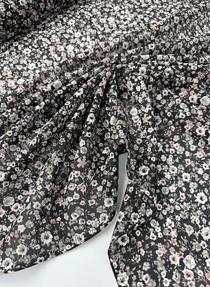 Маркизет (н) мелкий цветочный рисунок на черном - в интернет-магазине тканей Тессутидея арт. 10-4738