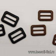 Пряжка пластик 30мм коричневая, черная - итальянские ткани Тессутидея арт. F-6620