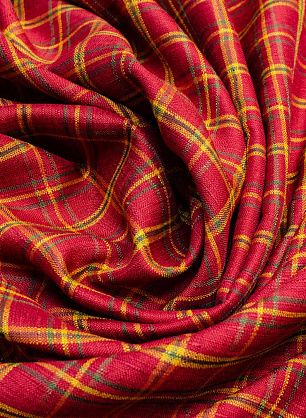 Плательная клетка (н) красно-желто-зеленая - в интернет-магазине тканей Тессутидея арт. 04-1164