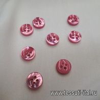 Пуговица пластик 4 прокола d-11мм розовая - итальянские ткани Тессутидея арт. F-3950