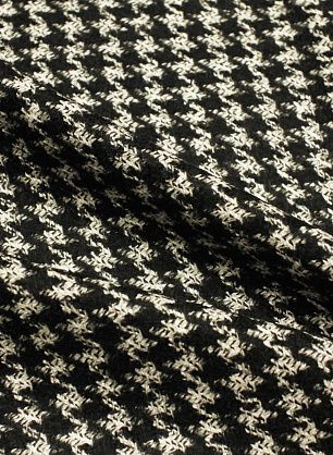 Пальтовая шерсть (н) черно-белая гусиная лапка - в интернет-магазине тканей Тессутидея арт. 09-2130