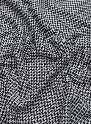 Трикотаж дабл (н) черно-белая гусиная лапка - в интернет-магазине тканей Тессутидея арт. 13-1543