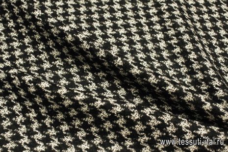 Пальтовая шерсть (н) черно-белая гусиная лапка - итальянские ткани Тессутидея арт. 09-2130