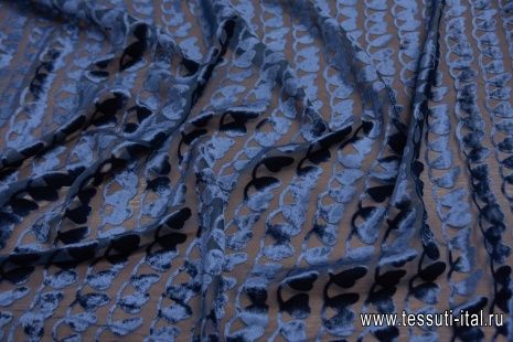 Панбархат (о) синий в стиле MOSCHINO - итальянские ткани Тессутидея арт. 10-2402