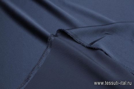 Плательная кади фактурная (о) синяя - итальянские ткани Тессутидея арт. 03-6960
