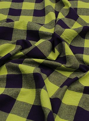 Хлопок (н) желто-баклажановая клетка - в интернет-магазине тканей Тессутидея арт. 01-7201