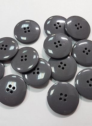Пуговица пластик 4 прокола d-25мм серая - в интернет-магазине тканей Тессутидея арт. F-5480
