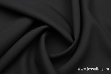 Плательная дабл (о) черная - итальянские ткани Тессутидея арт. 17-1048