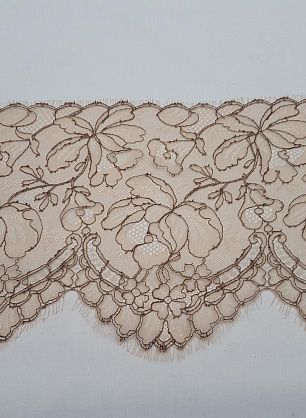 Кружево (н) бежево-коричневое ш-22см - в интернет-магазине тканей Тессутидея арт. 03-4433