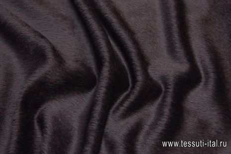 Пальтовая альпака сури (о) темно-коричневая - итальянские ткани Тессутидея арт. 09-1824