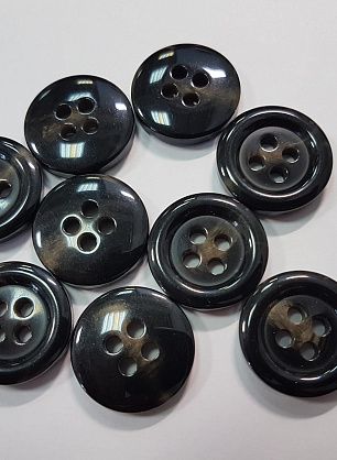 Пуговица пластик 4 прокола d-24мм бежево-коричневая - итальянские ткани Тессутидея.