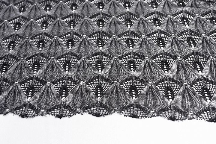 Кружевное полотно с люрексом (о) черное в стиле Missoni - итальянские ткани Тессутидея арт. 04-1433
