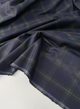 Костюмная шерсть (н) красно-желто-сине-зеленая клетка - в интернет-магазине тканей Тессутидея арт. 05-5049