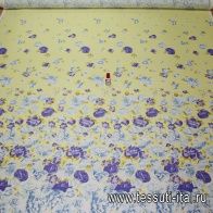 Шелк шантунг (н) цветы на желтом - итальянские ткани Тессутидея арт. 02-3971