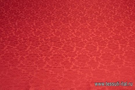 Шелк жаккард (о) красный - итальянские ткани Тессутидея арт. 10-1059