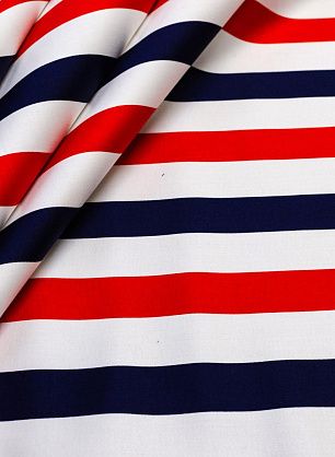 Хлопок (н) широкая сине-красно-белая полоска - в интернет-магазине тканей Тессутидея арт. 01-4901