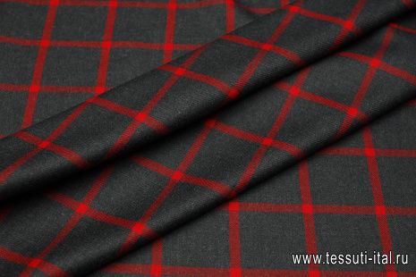 Костюмная (н) серо-красная клетка - итальянские ткани Тессутидея арт. 05-4542