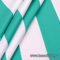 Плательная полоска (н) бело-зеленая - итальянские ткани Тессутидея арт. 03-5709