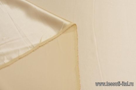 Шелк атлас (о) светло-бежевый - итальянские ткани Тессутидея арт. 10-2341