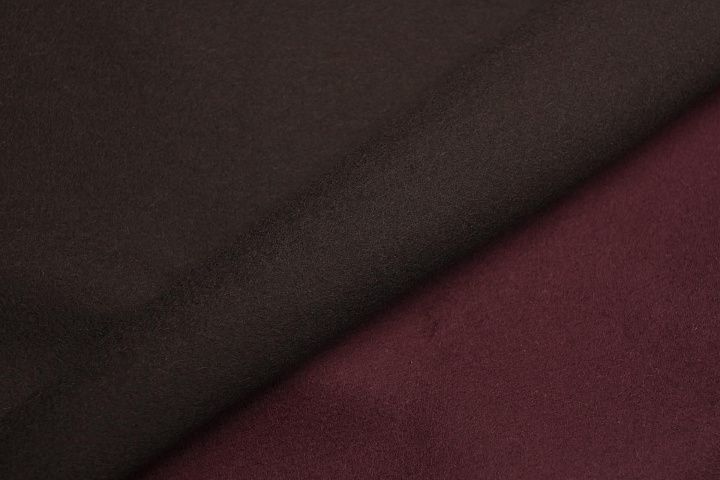 Пальтовая дабл кашемир+шерсть двухслойная (о) бордовая/баклажановая - итальянские ткани Тессутидея арт. 09-2133