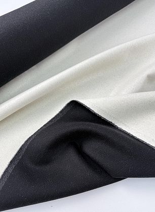 Пальтовая дабл кашемир+шерсть двухслойная (о) черная/белая - в интернет-магазине тканей Тессутидея арт. 09-2176