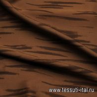 Плательная вискоза (н) темно-коричневые штрихи на коричневом - итальянские ткани Тессутидея арт. 04-1794
