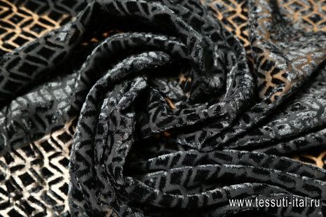 Панбархат (о) черный - итальянские ткани Тессутидея арт. 03-4367