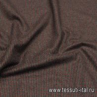 Костюмная 320 г/м (н) черно-бордово-серая стилизованная клетка - итальянские ткани Тессутидея арт. 05-4462