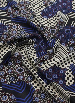 Крепдешин (н) цветной абстрактный печворк - в интернет-магазине тканей Тессутидея арт. 10-4139