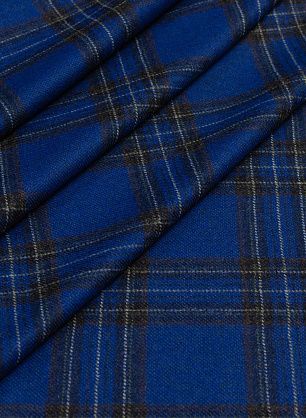 Костюмная клетка (н) сине-серо-коричневая Kiton - в интернет-магазине тканей Тессутидея арт. 05-3170