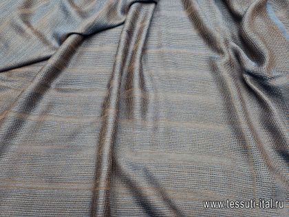 Пашмина купон (1,3м) (о) сине-коричневая - итальянские ткани Тессутидея арт. 17-1000