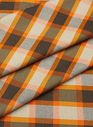 Костюмная (н) коричнево-бело-оранжевая клетка - в интернет-магазине тканей Тессутидея арт. 05-4558